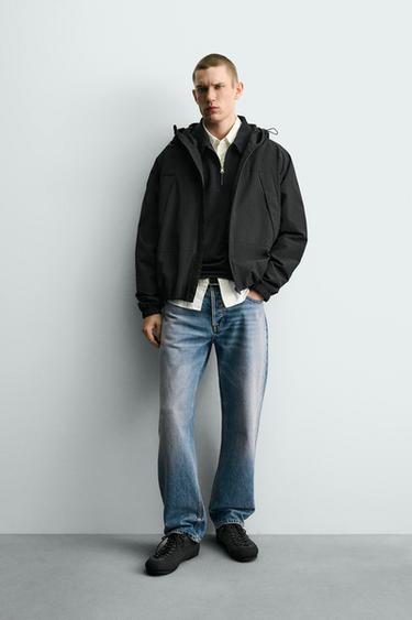 CAZADORA TÉCNICA WATER REPELLENT COMBINADO POLAR - Negro de Zara