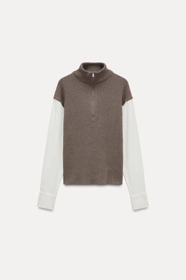 CONTRAST T-SHIRT AND VEST - Mink by Zara