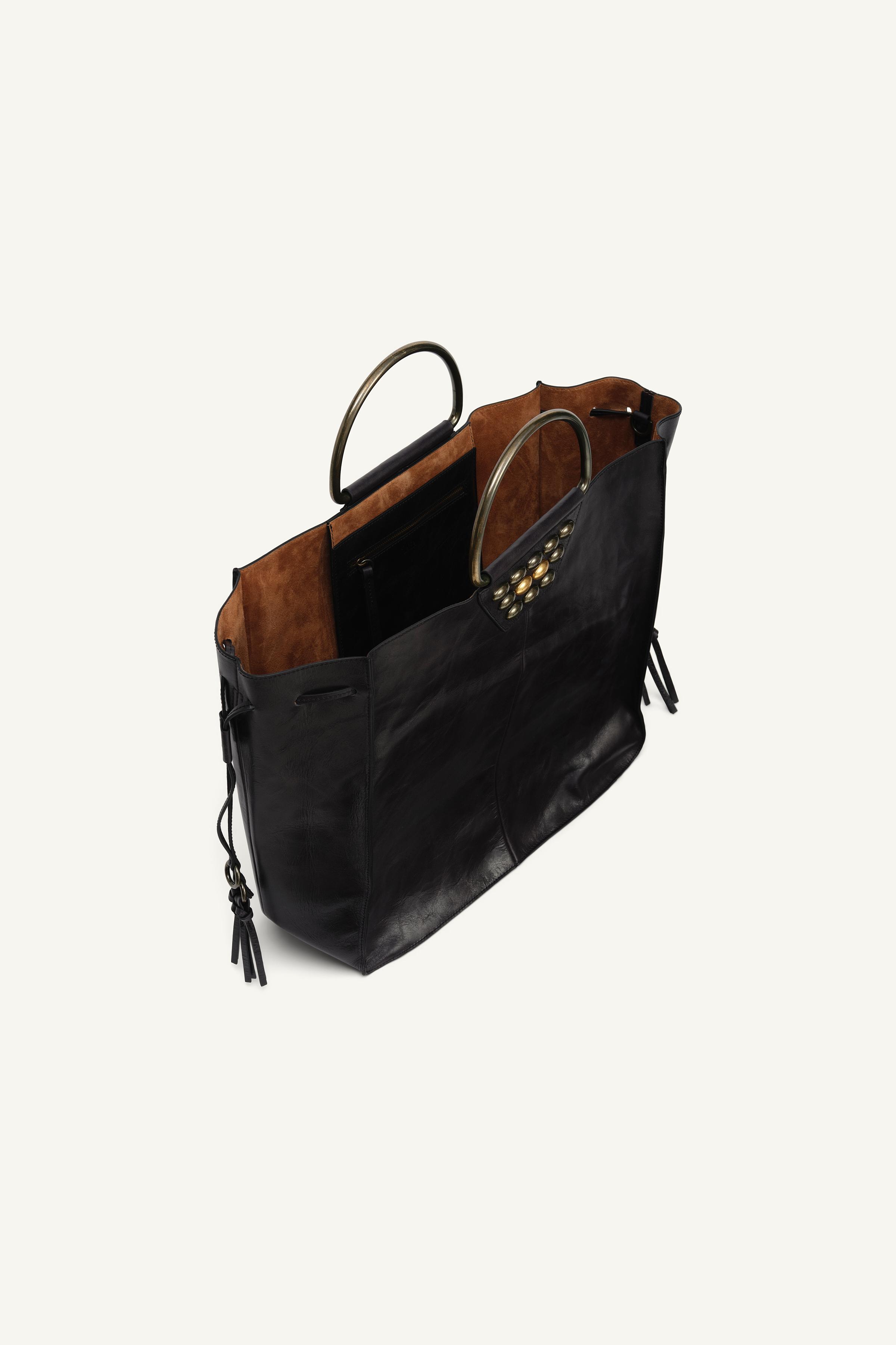 LEATHER STUDDED CITY BAG LIMITED EDITION - Black | ZARA