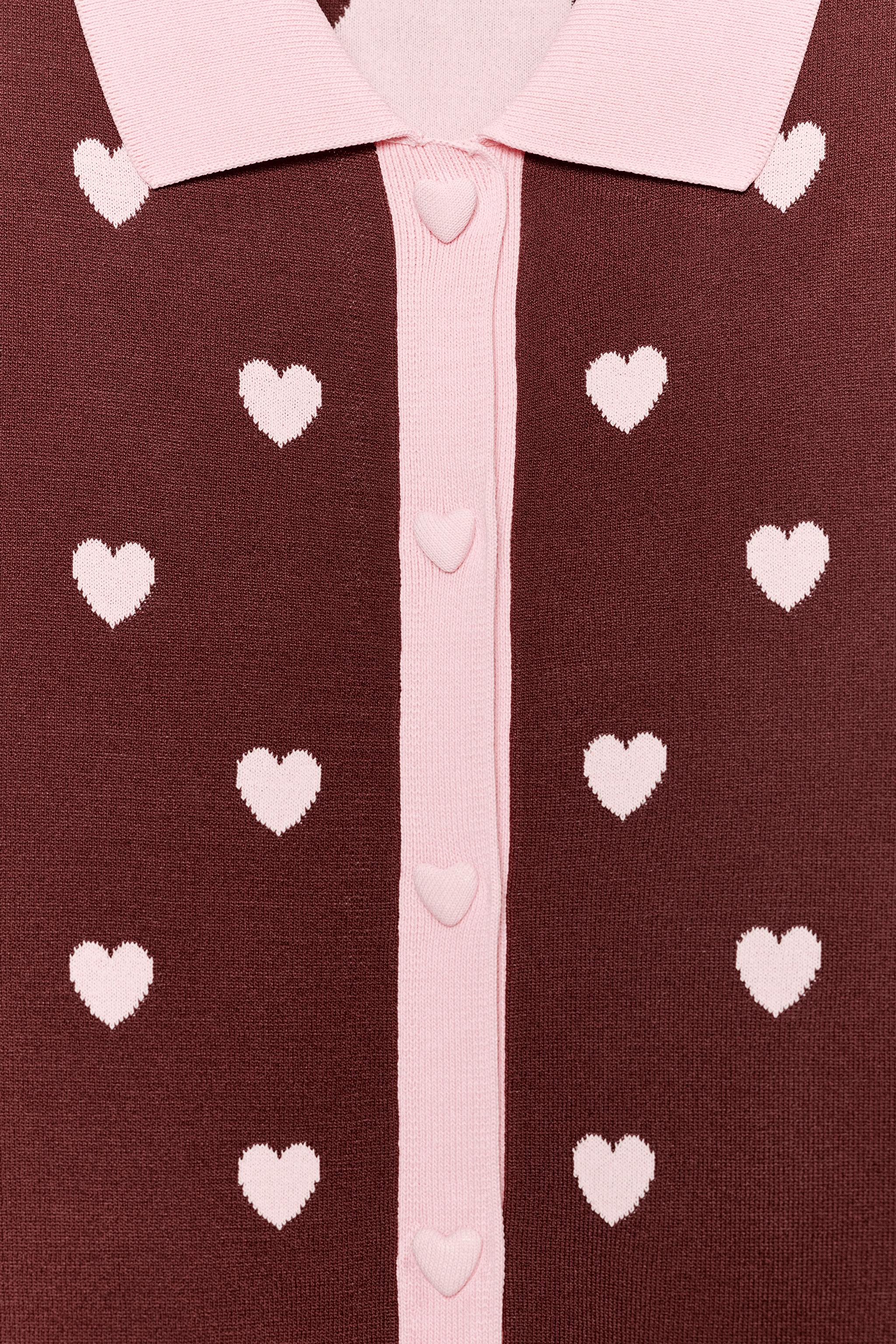 Zara SHORT SLEEVE HEART CARDIGAN — фото 6
