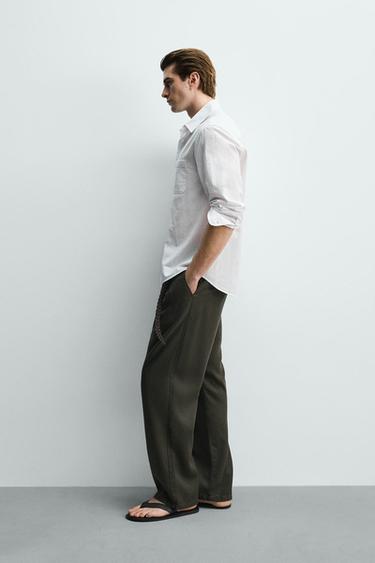 CHEMISE REGULAR FIT EFFET FROISSÉ - Blanc de Zara - Image 3