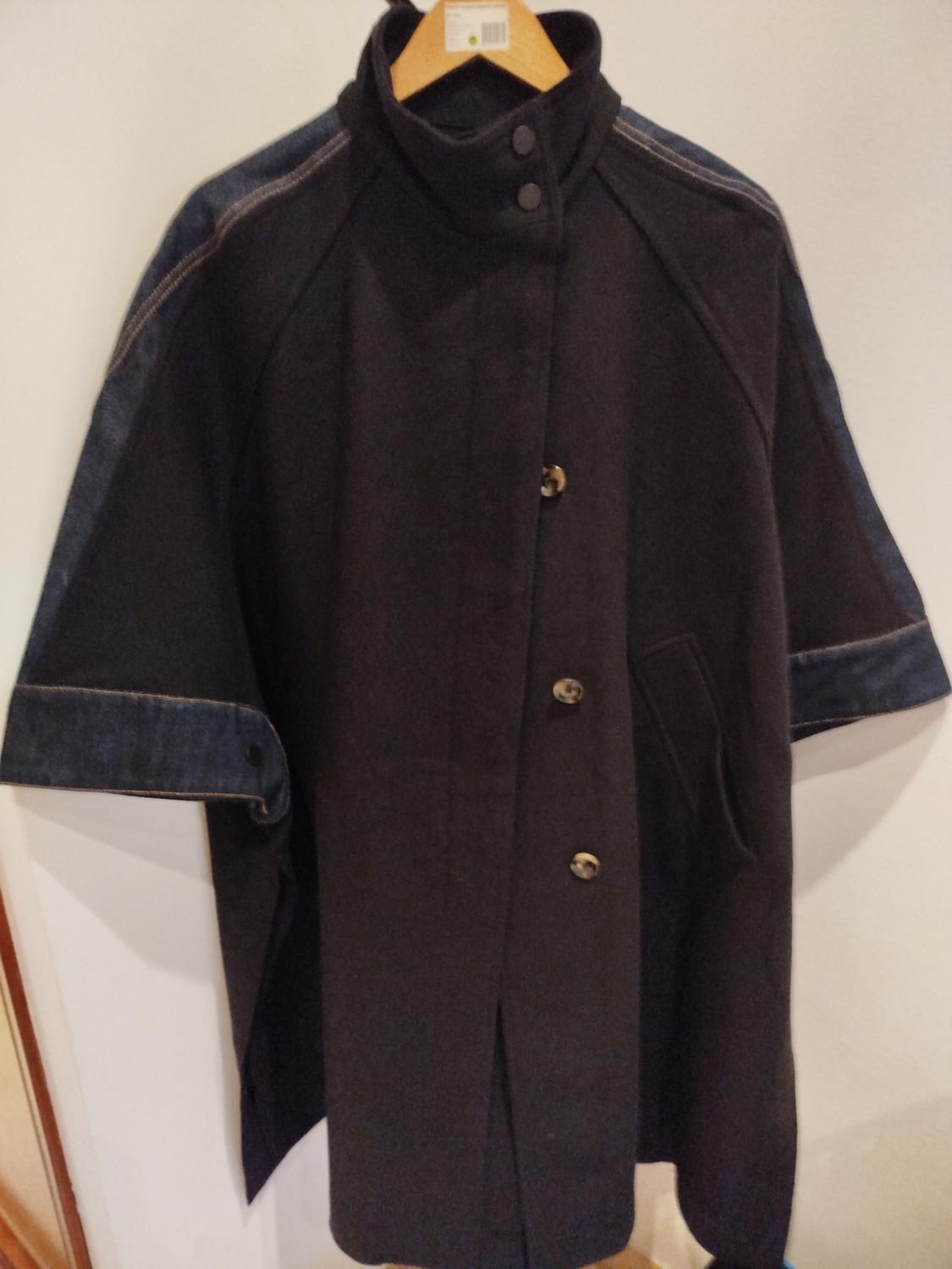 ZW COLLECTION CONTRAST MANTECO WOOL CAPE