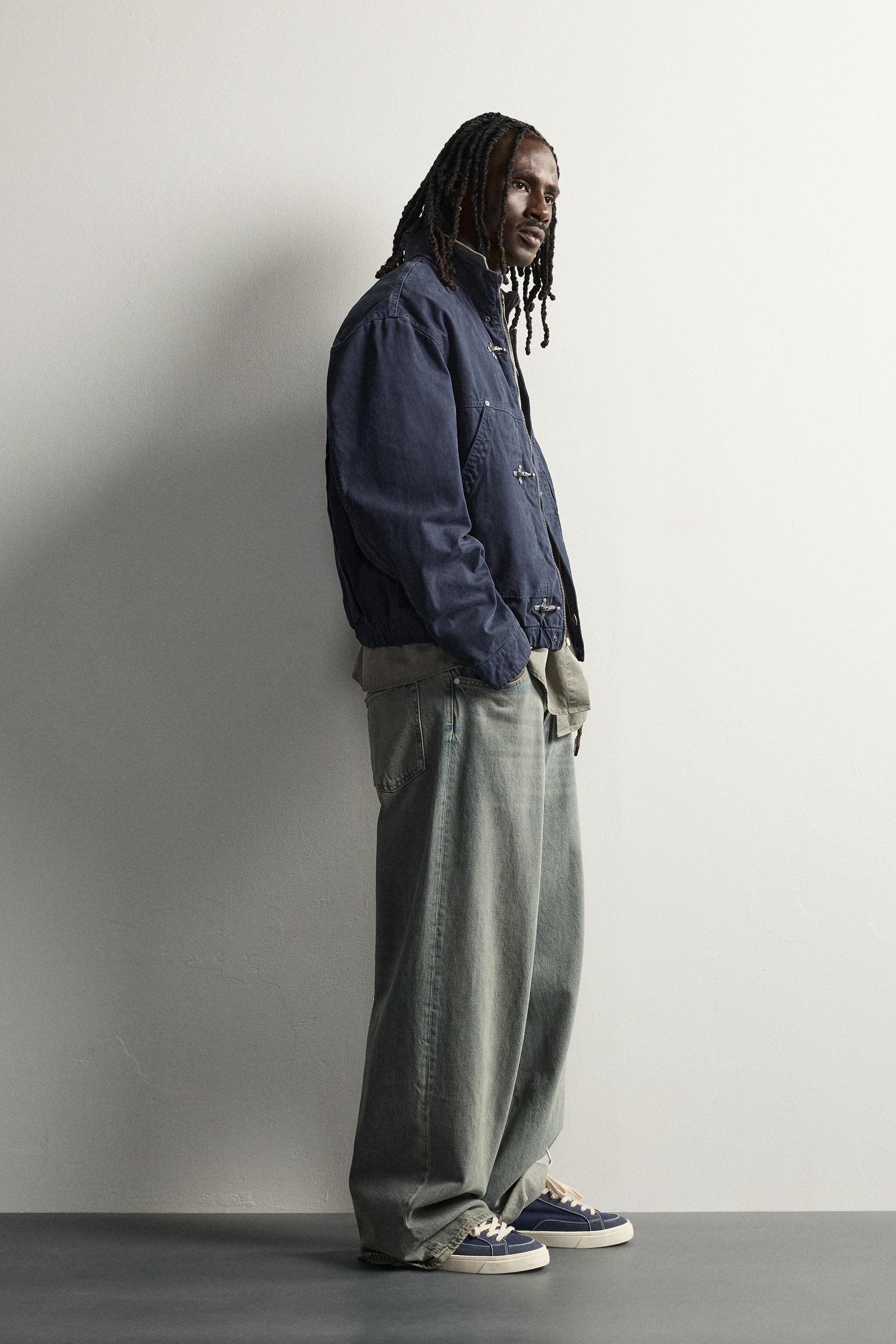 BLOUSON RELAXED FIT À BRANDEBOURGS MÉTALLIQUES