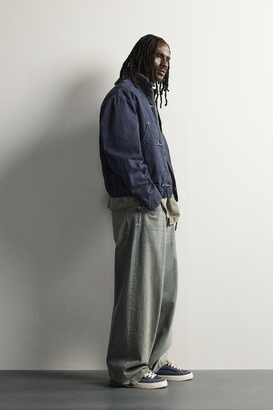 BLOUSON RELAXED FIT À BRANDEBOURGS MÉTALLIQUES - Bleu marine de Zara - Image 3