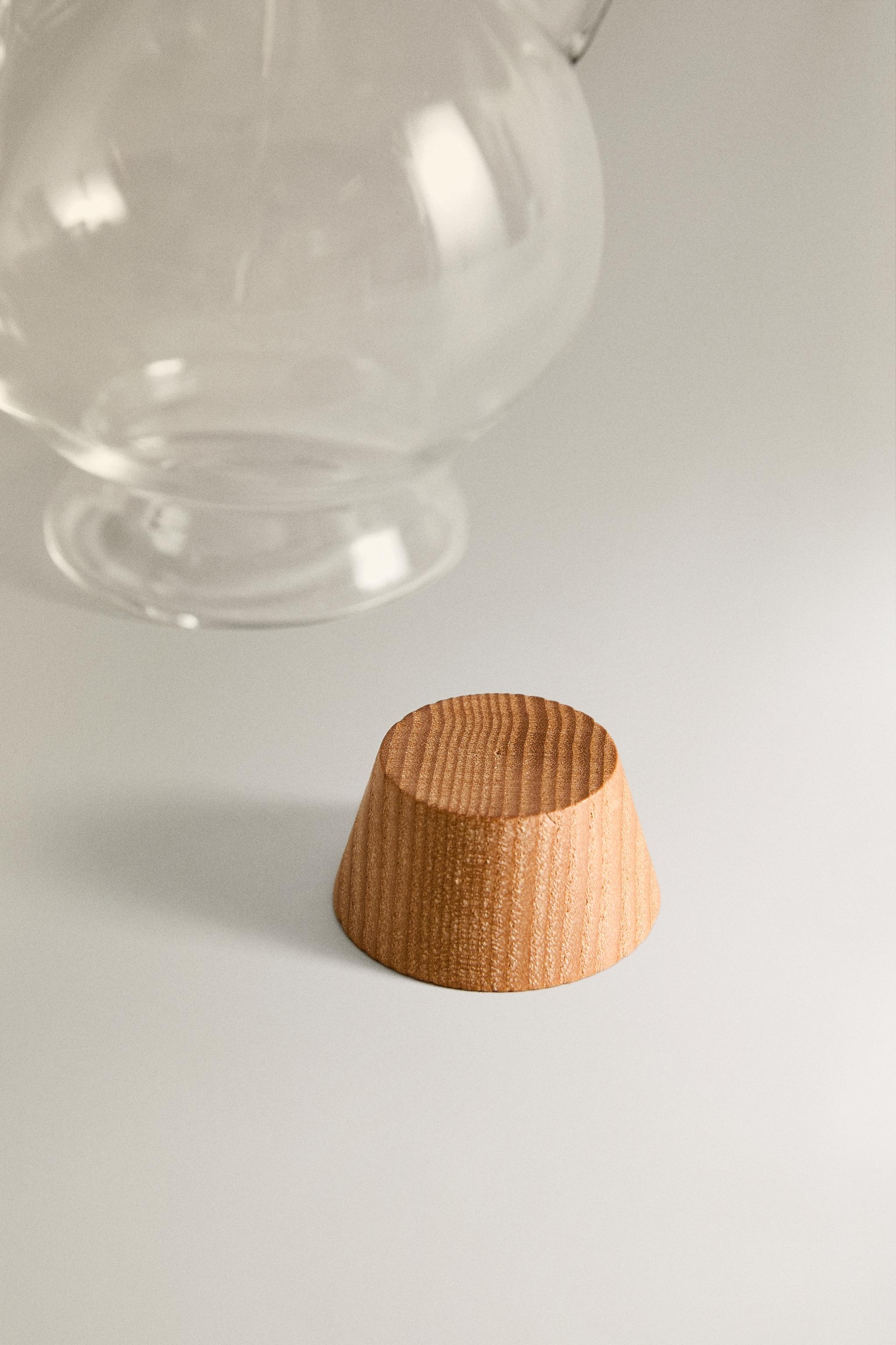 BOROSILICATE GLASS CRUET WITH WOOD STOPPER