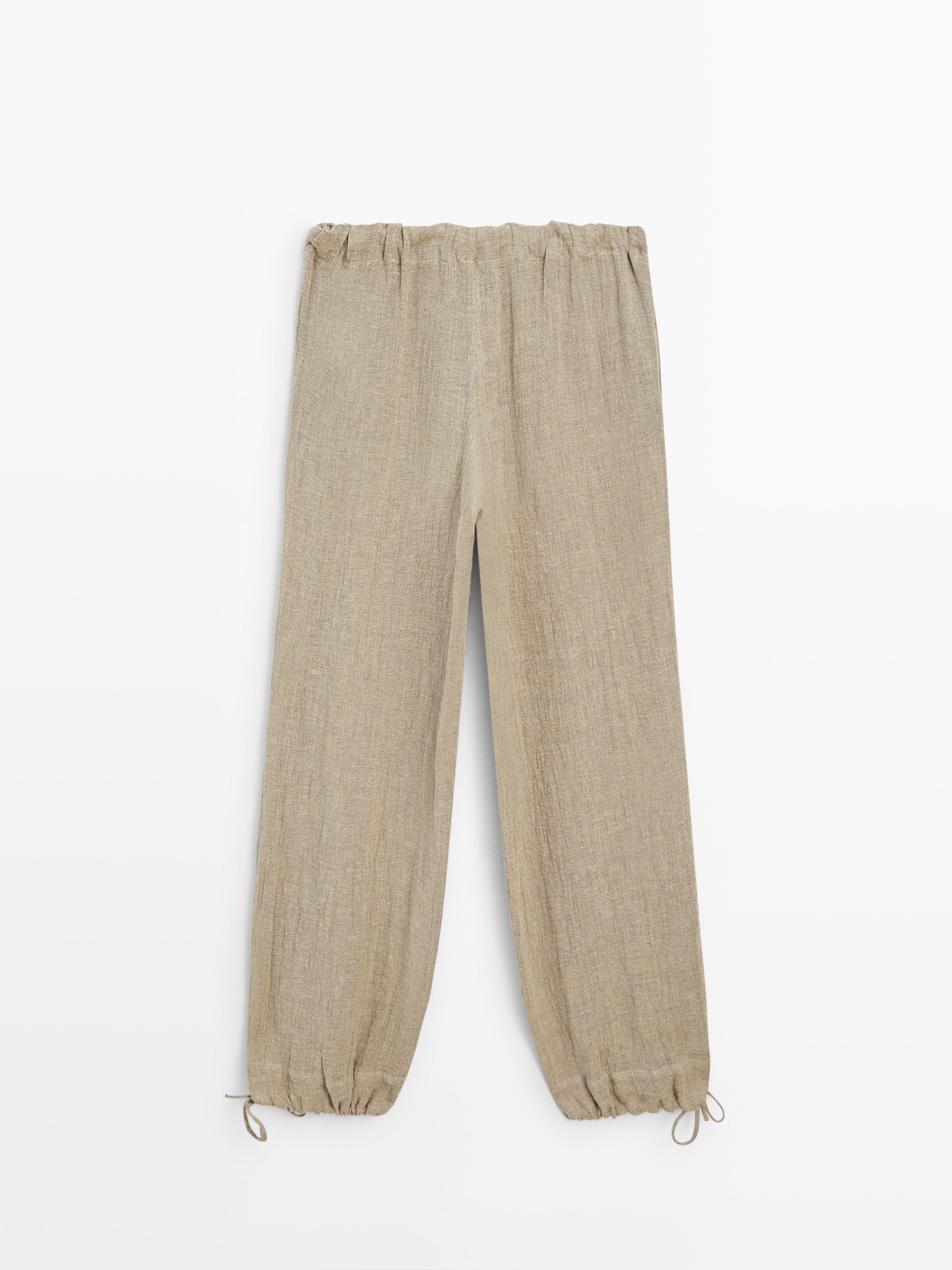 Linen blend sarouel trousers