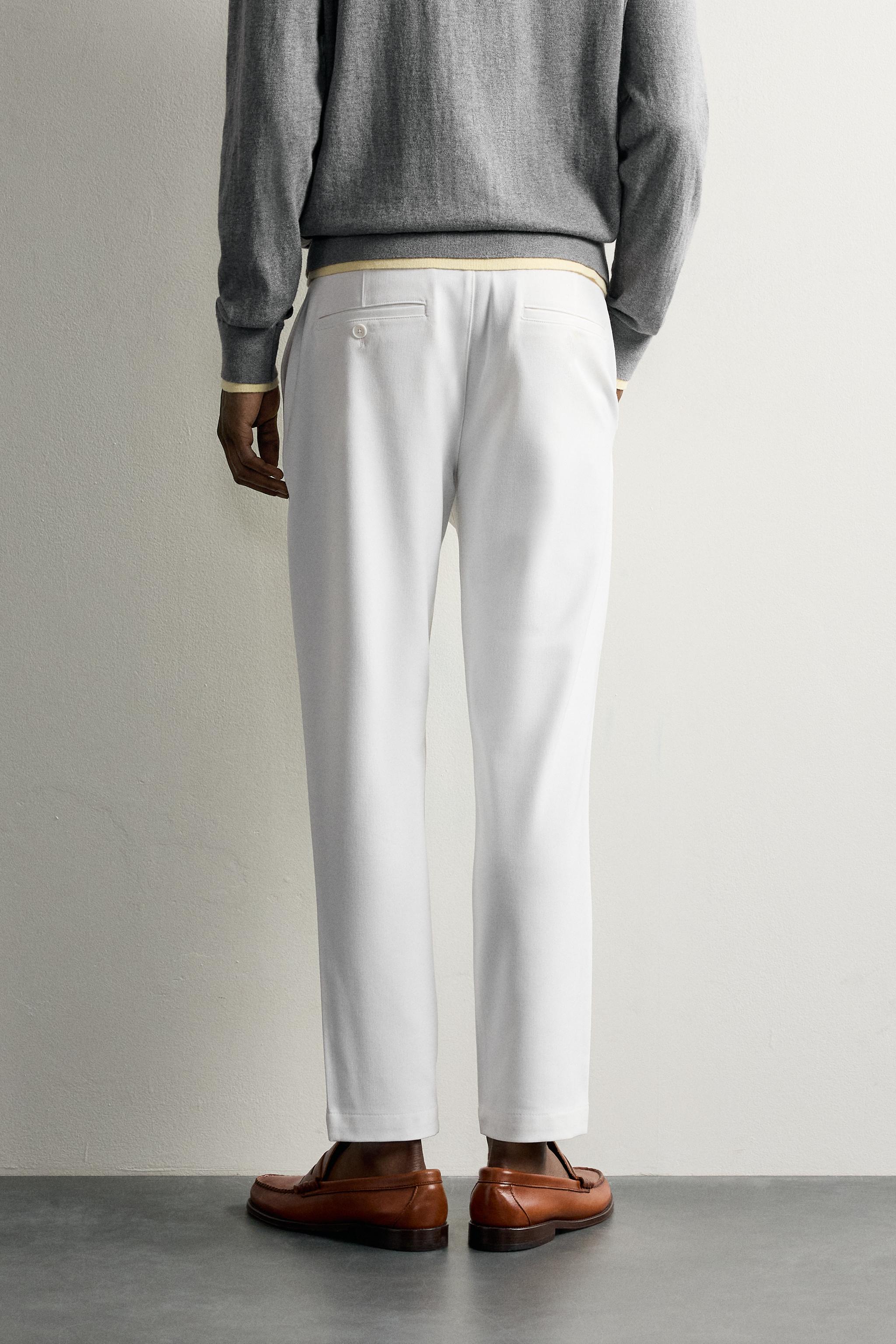 Muchoページ PANTALONI CHINO COMFORT CU STRUCTURĂ - Alb | ZARA România