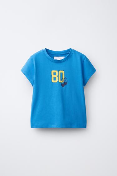 SLOGAN PRINT T-SHIRT - Blue by Zara