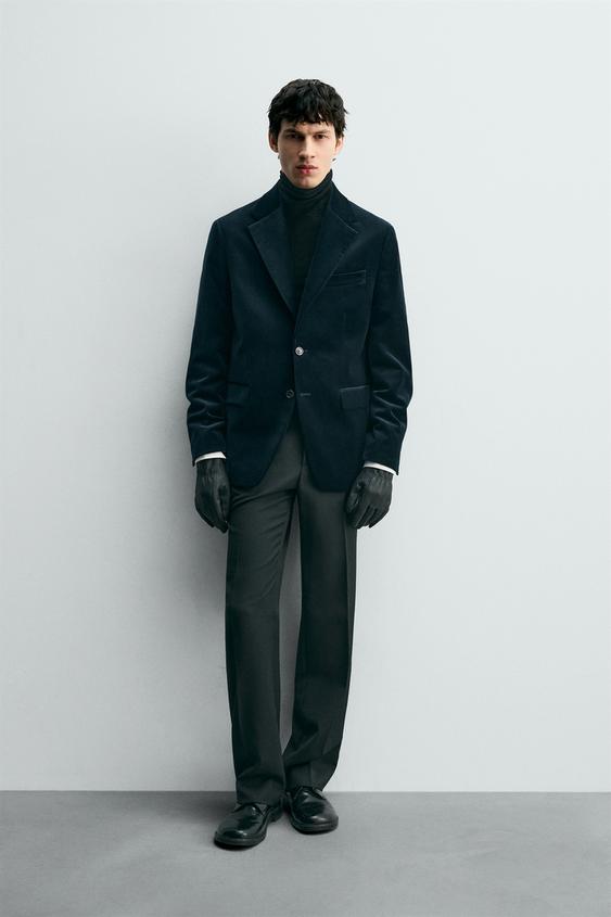 REGULAR FIT VELVET BLAZER