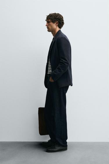 BLAZER REGULAR FIT STRUCTURÉ - Bleu marine de Zara - Image 3