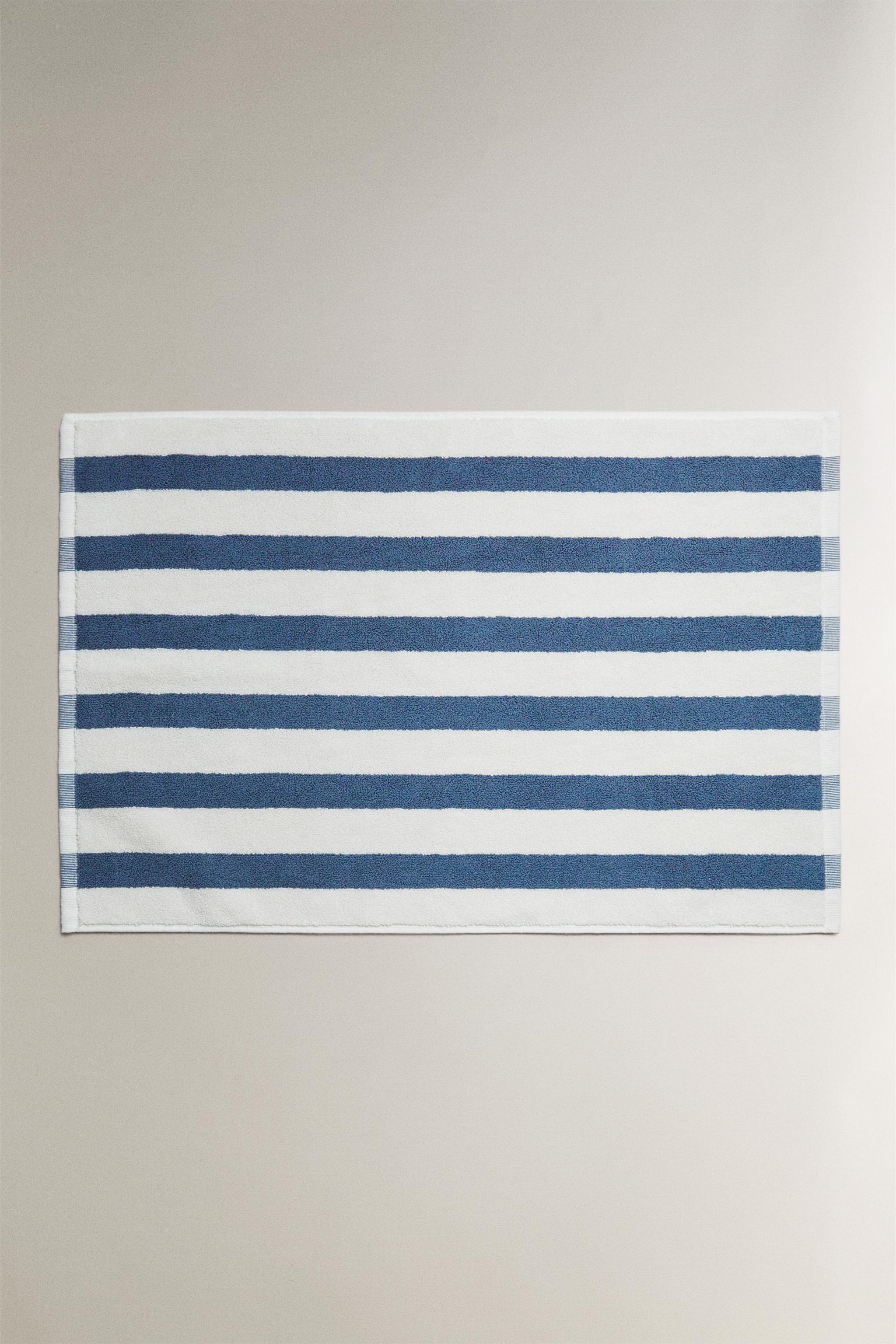 TAPIS DE BAIN RAYURES BICOLORE