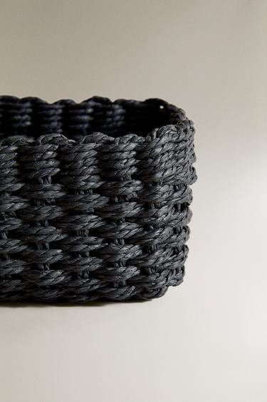 WOVEN PAPER BASKET - Black by Zara - Image 2