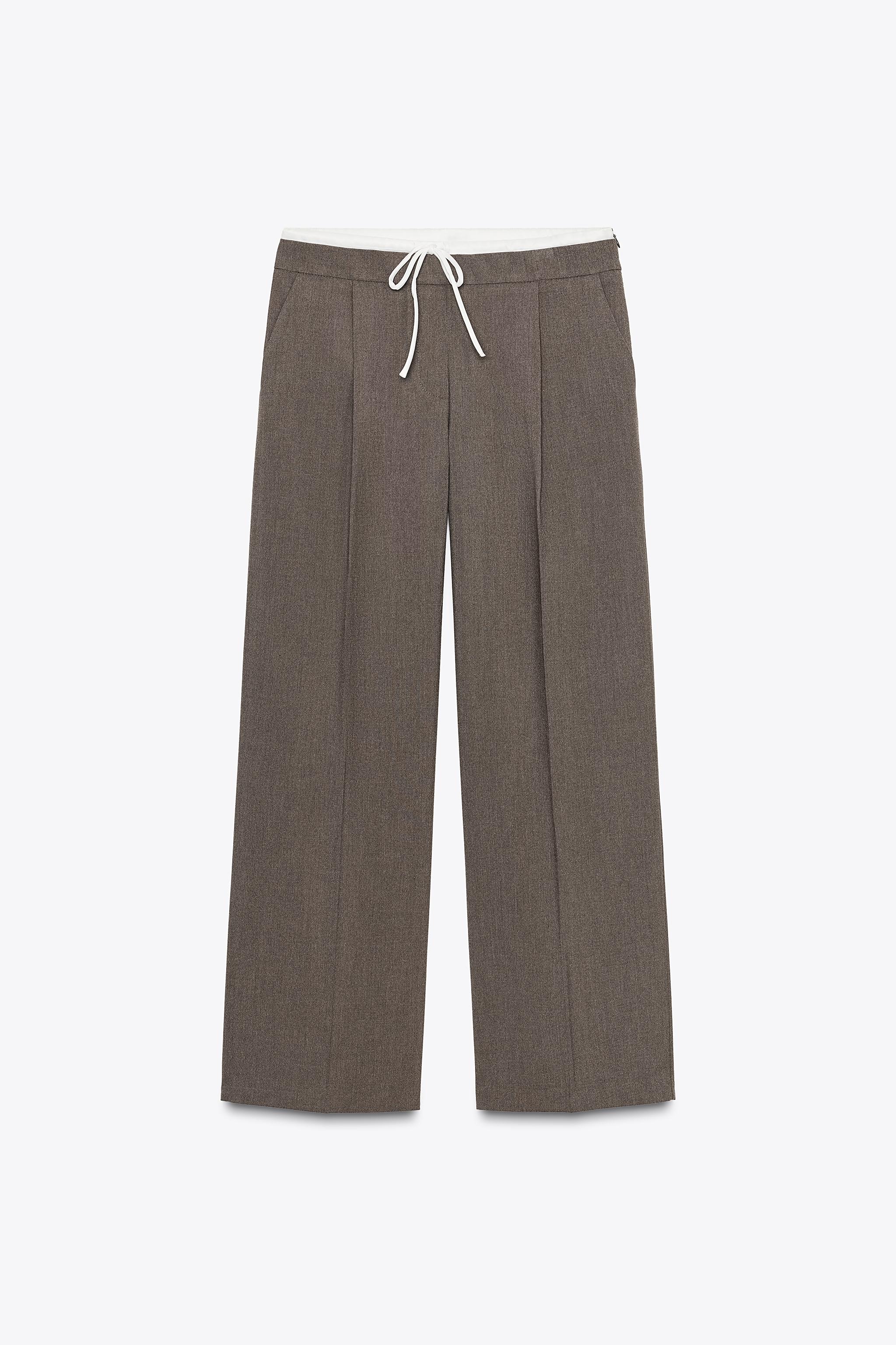 新品タグ付き半額　スタニング　ウォッシャブルワイドパンツ　ZARA WIDE-LEGパンツ ダブルウエストバンド - ブラック | ZARA Japan