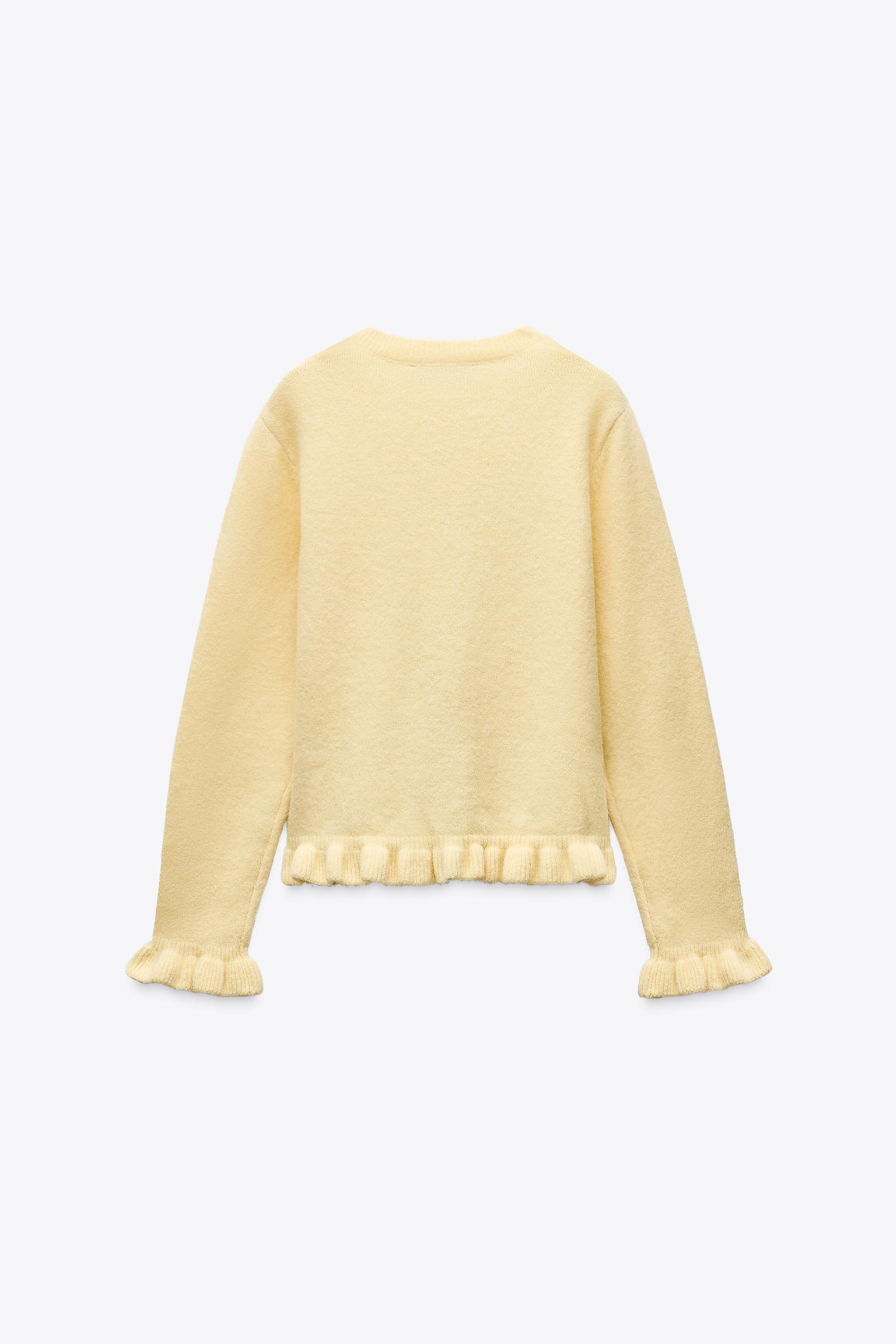 最低 価格ファッション - ZARA フリルニットカーディガン