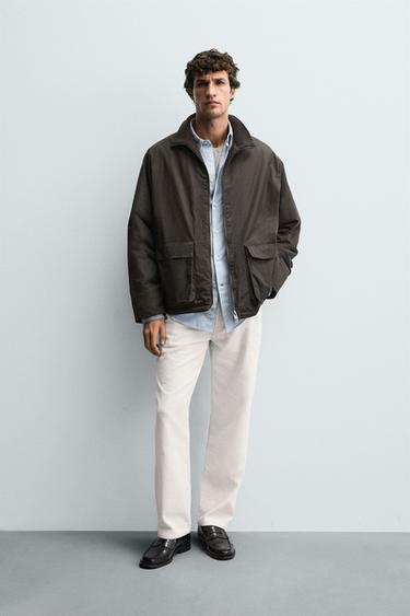 WAXED FINISH JACKET - Khaki by Zara