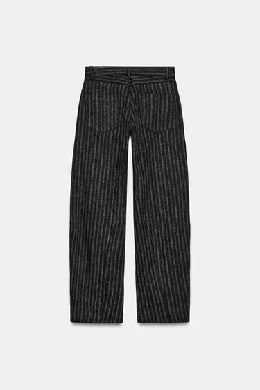 PANTALON BALLON À RAYURES ZW COLLECTION - Gris chiné de Zara - Image 8