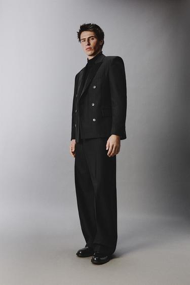 PANTALON DE COSTUME COURBÉ - Noir de Zara - Image 3