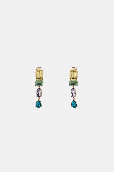 LONG JEWELLED EARRINGS - Golden by Zara - Image 0