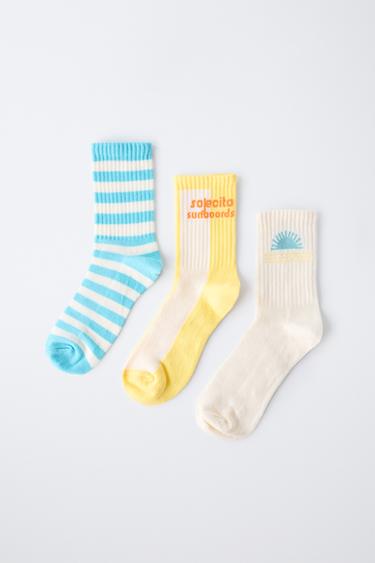 3-PACK OF SUNNY KNEE-HIGH SOCKS - Turquoise by Zara - Image 3