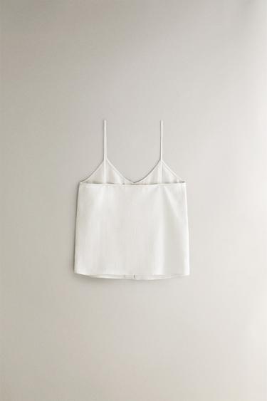 TOP LIN BOUTONS - Blanc cassé de Zara - Image 3