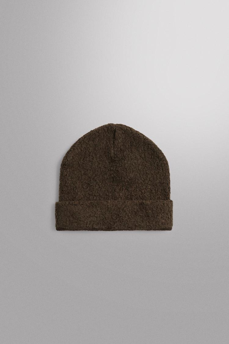MANTECO® WOOL KNIT BEANIE — Brown