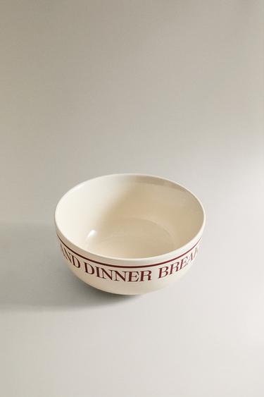 PORCELAIN BREAKFAST BOWL - Dark burgundy by Zara - Image 1