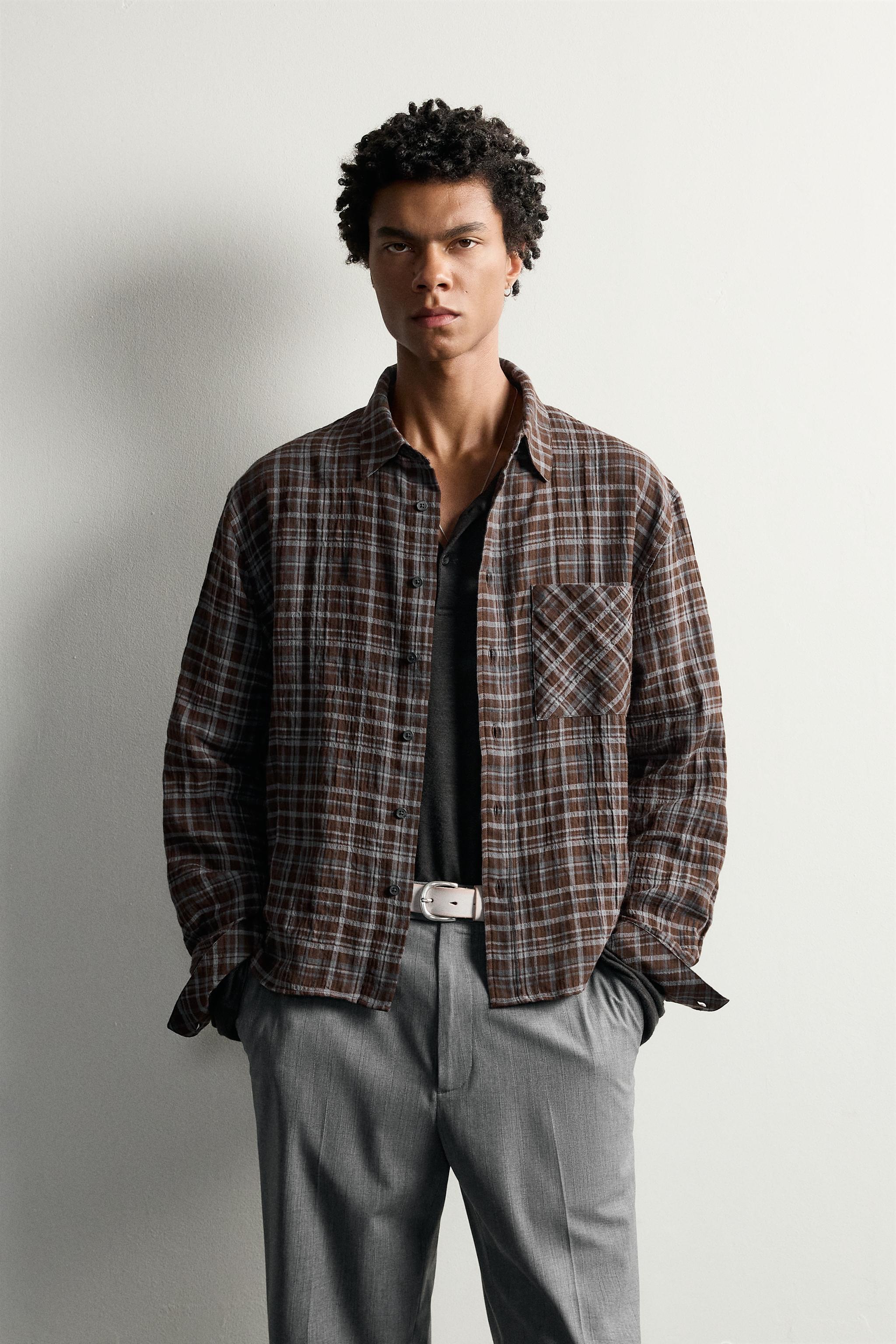 CROPPED FIT PLAID SHIRT