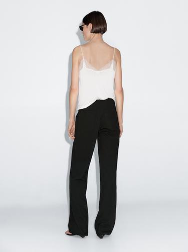 Pantalón straight fit tiro medio - Negro de Zara