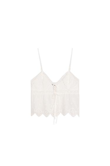 EMBROIDERED STRAPPY TOP