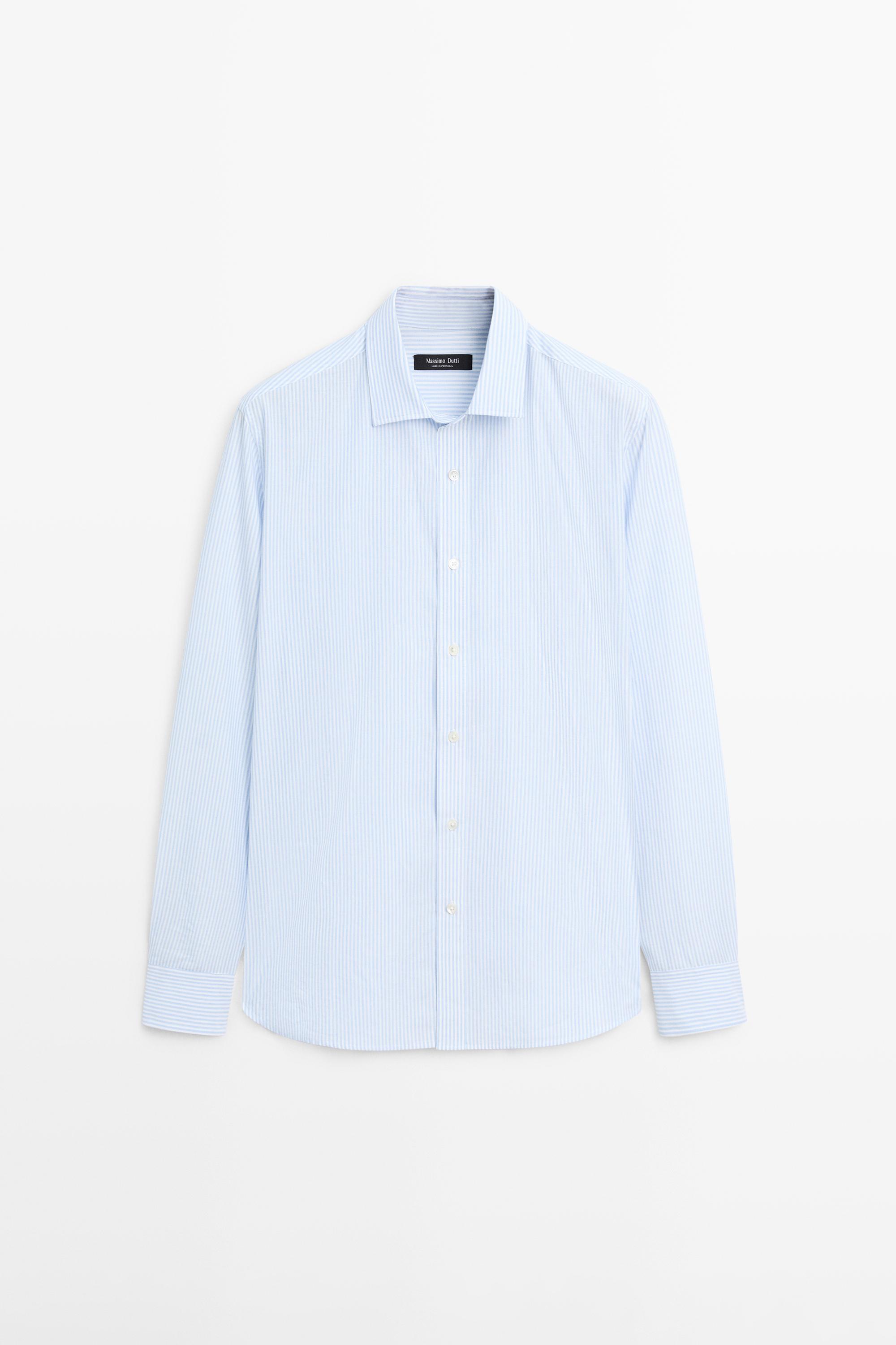 Chemise regular fit à rayures 100 % coton