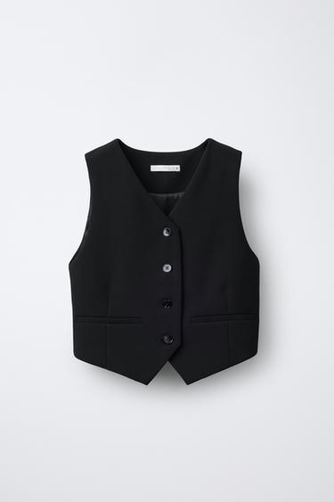 TAILORED FIT WAISTCOAT - Black by Zara