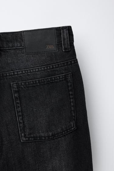 FLARE JEANS WITH FRAYED HEM - Black by Zara - Image 3