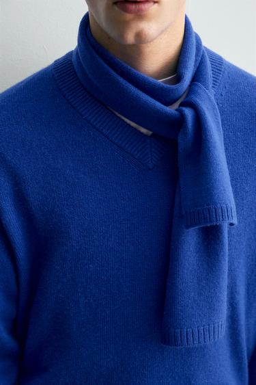 SHORT WOOL - CASHMERE SCARF - Bluish by Zara - Image 1