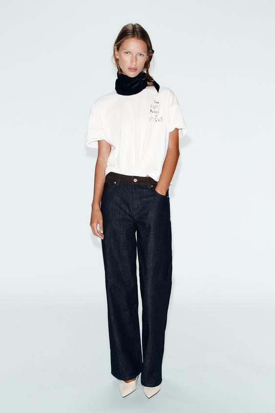 TEXT SHORT SLEEVE T-SHIRT - White by Zara - Image 0