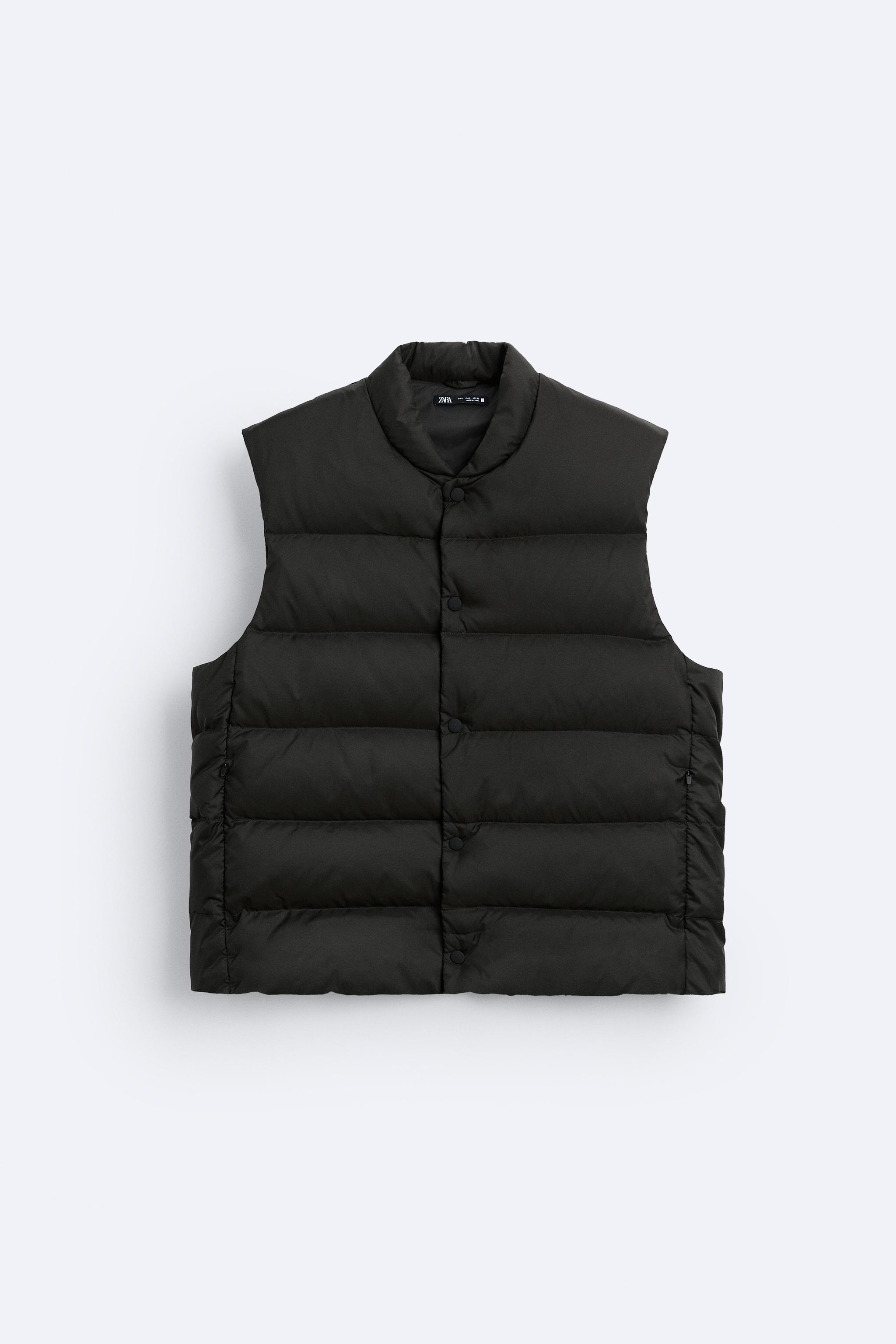 100% FEATHER FILL PUFFER VEST - Khaki | ZARA United States