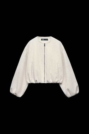 SOFT BOMBER JACKET - Ecru by Zara - Image 0