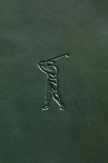 LEATHER GOLF NOTEBOOK COVER - Green by Zara - Image 1