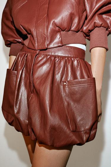 CHARM EFFEKTLI BALLON MINI YUBKA TOʻPLAMI - Gʻisht rang Zara tomonidan