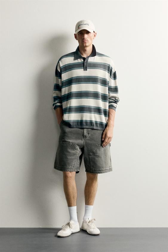 POLO PUNTO RELAXED FIT RAYAS - Marino de Zara - Imagen 0