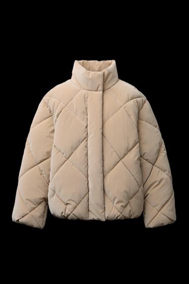 RUBBERISED PUFFER JACKET - Mid-camel by Zara - Image 0