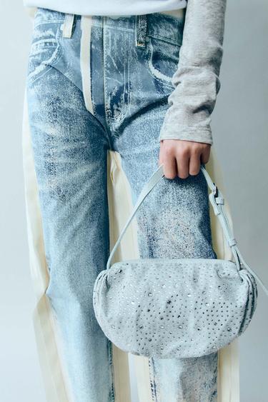 ДЖИНСОВАЯ СУМКА СО СТРАЗАМИ — Синий от Zara — изображение 0