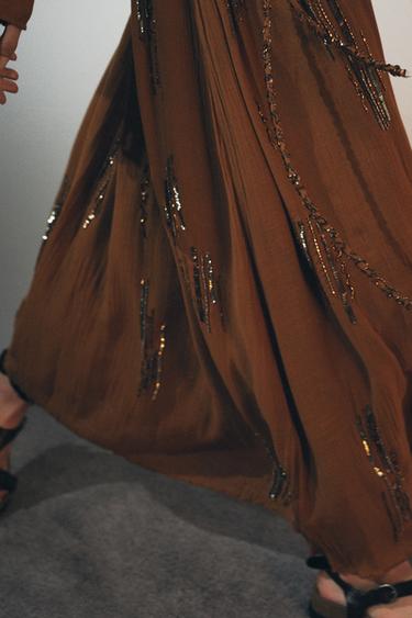 BEADED DRESS ZW COLLECTION - Ochre by Zara - Image 5