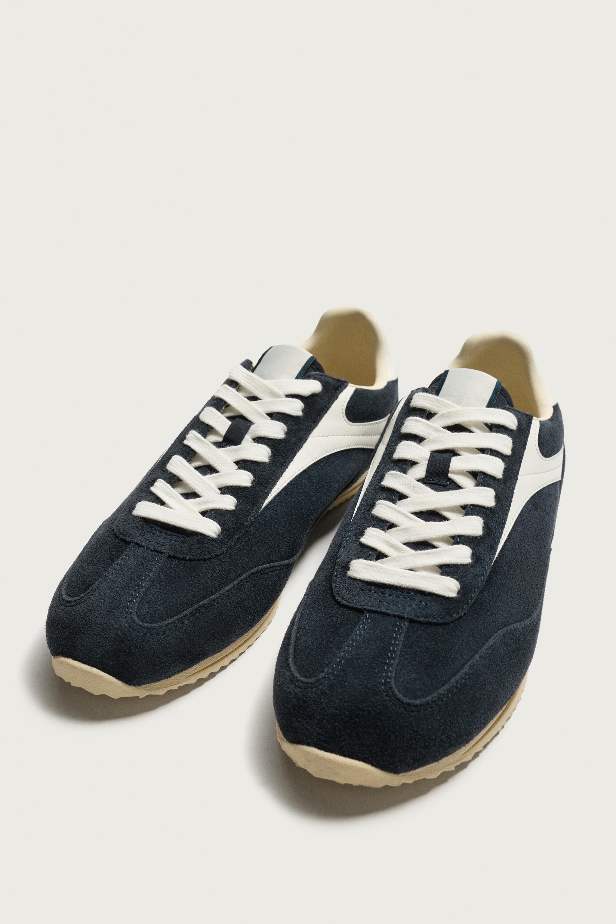 Мужские кроссовки Zara RETRO LEATHER SNEAKERS — фото 5