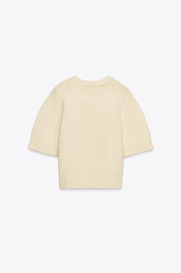 SHORT SLEEVE KNIT SWEATER - Butter by Zara - Image 5