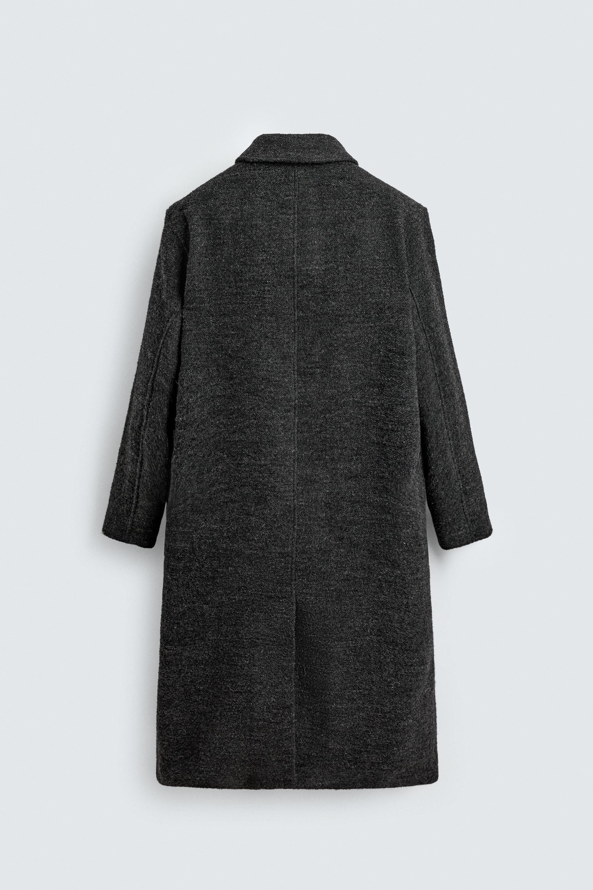 ウール混テクスチャーコート - ダークグレー | ZARA Japan / 日本