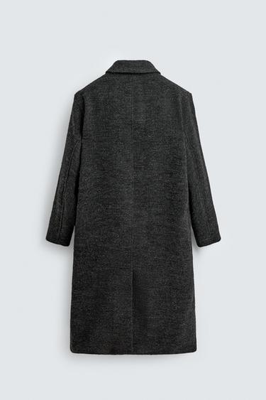MANTEAU AVEC LAINE TEXTURÉE - Gris foncé de Zara - Image 7