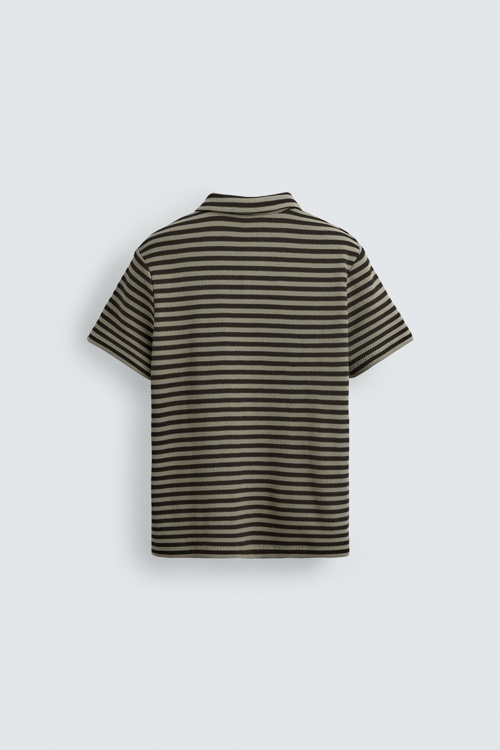 REGULAR FIT TEXTURED POLO - striped | ZARA United States
