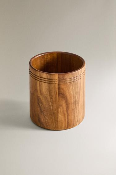 POT À USTENSILES EN BOIS - Marron de Zara - Image 1