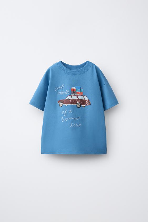 CAMISETA COCHE ISABELLE VANDEPLASSCHE © - Azul de Zara - Imagen 0