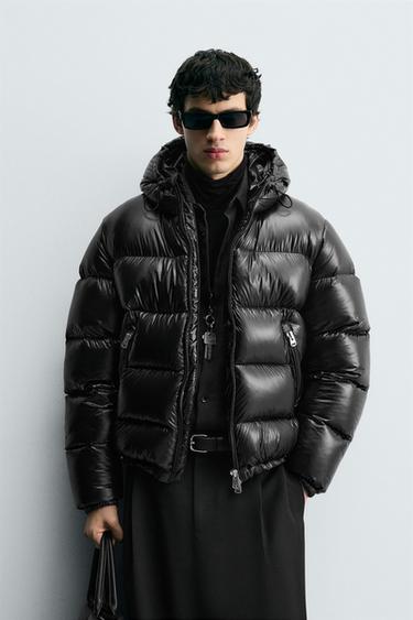 WATER-REPELLENT 100% FEATHER DOWN PUFFER JACKET - Black by Zara